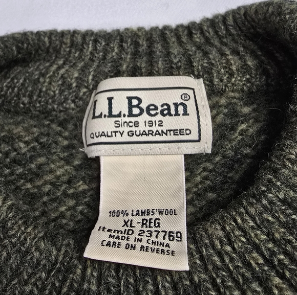 Vintage L.L. Bean Lambs Wool Grandpa Slouchy Sweater XL - Picture 2 of 5
